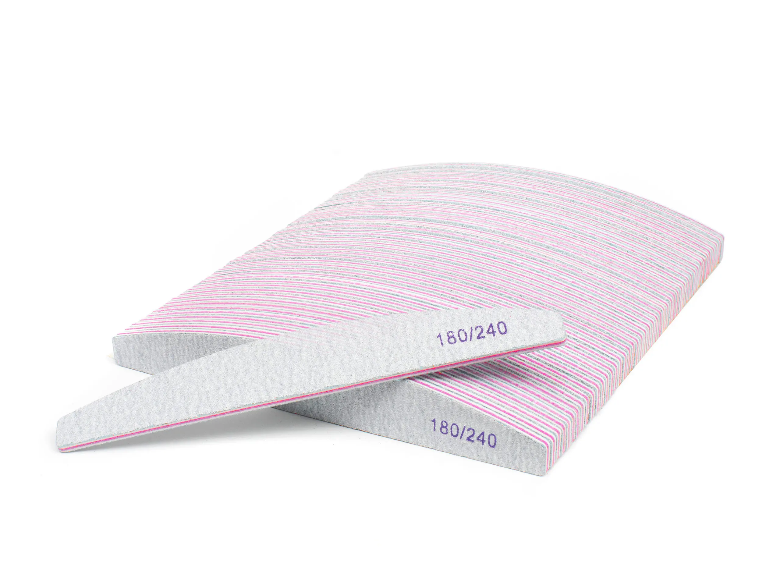 50 x Pilniki do Paznokci Zebra Łódka 180/240 Dwustronne do Manicure Pedicure Do Użytku Profesjonalnego Domowego 180 240 50 szt